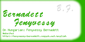 bernadett fenyvessy business card